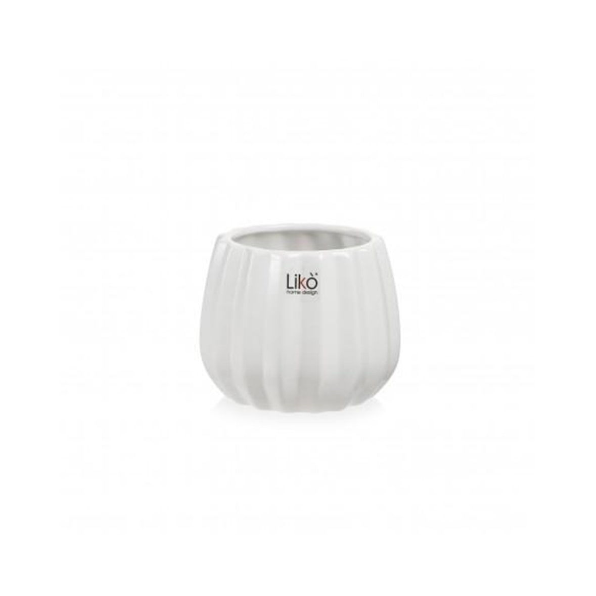 Caspo' Vaso in Ceramica Bianco CM.12,2x9,7h – Eleganza, Arredo Moderno, per Piante
