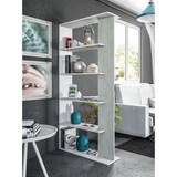 thumbnail of Libreria Santa Cruz Design Scaffale Mensola Moderna Mobile Per Libri Con Ripiani Per Soggiorno Salotto 180 x 90 x 25 cm Bianco e Grigio Cemento
