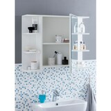 thumbnail of Hängeschrank WL5.754 Weiß 80x64,5x20cm Spanplatte Spiegelschrank Modern, Design Badregal Freischwebend, Schränkchen mit Spiegel, Badezimmerschrank