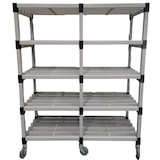 thumbnail of Estantería estándar modular de resina 1200 x 500 x 1835 mm. (h) 5 estantes GRIS CON RUEDAS CINCADAS
