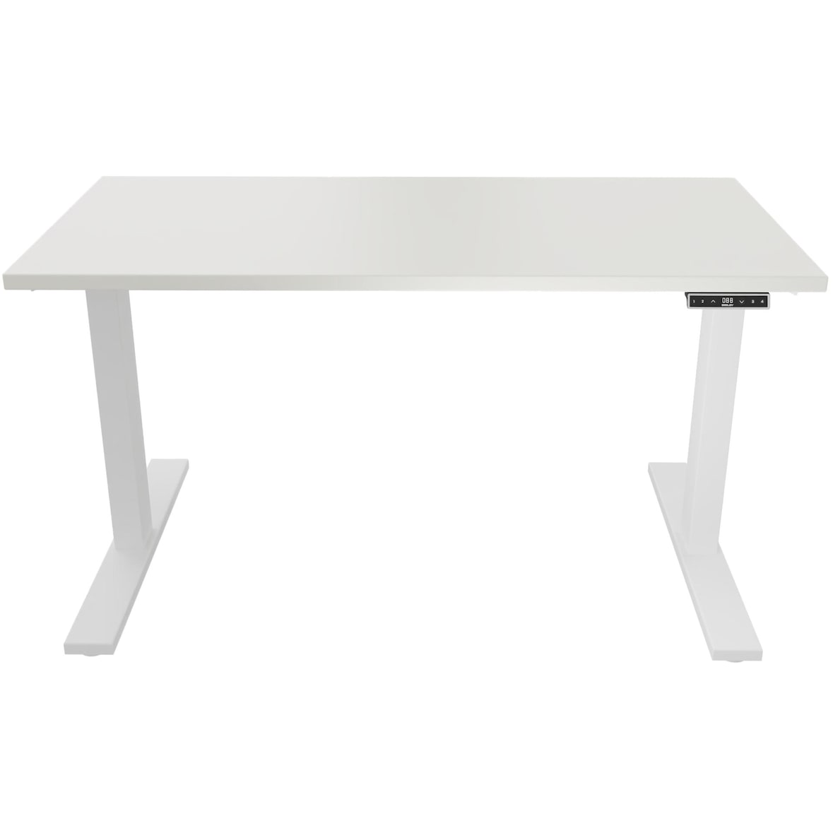 Bisley E-WonderTech elektrisch höhenverstellbarer Schreibtisch 140x60 cm in weiß - Elektrischer Tisch höhenverstellbar mit Memory-Funktion