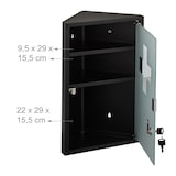 thumbnail of Relaxdays Medizinschrank, 3 Fächer, HBT: 45 x 30 x 17,5 cm, abschließbar, Stahl, Glastür, Eck Apothekenschrank, schwarz