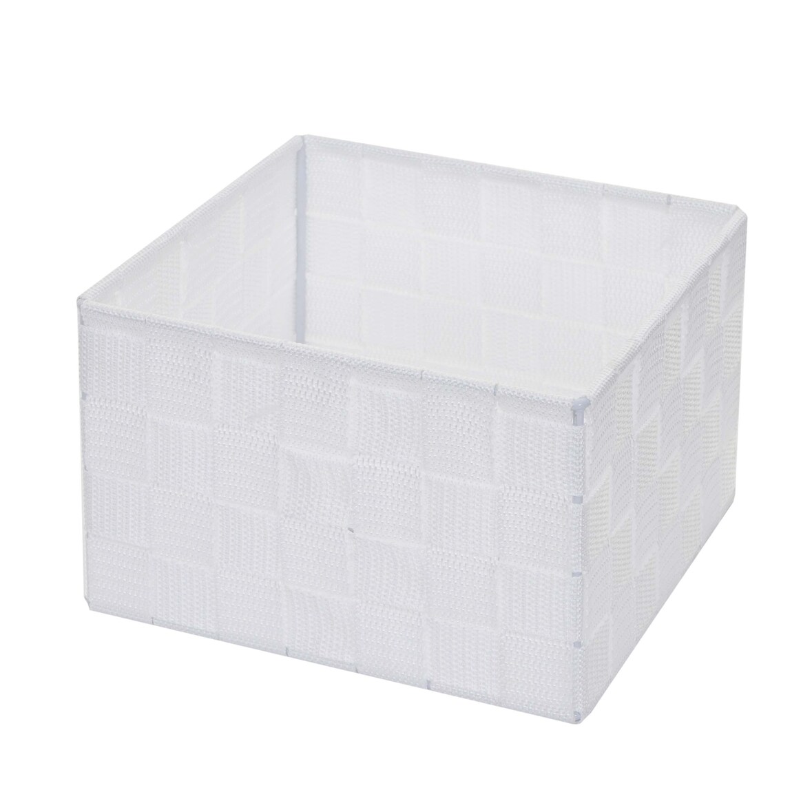 Décoshop26 - Panier de stockage panier décoration rangement accessoires salle de bain maquillage 12x19x19cm blanc 04_0003766