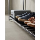 thumbnail of Sitzbank mit Stauraum 90x52x38 cm Mango Massivholz / Metall Flurbank Braun, Schuhbank mit Sitzfläche Klein, Schmale Garderobenbank mit