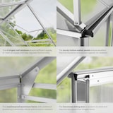 thumbnail of tectake Serre en aluminium avec fondation, 185x375x195cm 375 x 185 x 195 cm Blanc Transparent