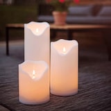 thumbnail of XXL LED Kerzen Kunststoff flackernd Kerzenset für Außen weiß 3er Set