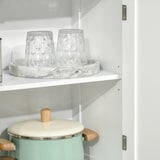 thumbnail of Alacena de cocina aparador de comedor armario de cocina con 4 puertas 2 estantes abiertos y estante ajustable para salón 60x30x162 cm blanco