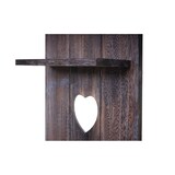 thumbnail of Wandregal HWC-C92, Wandpaneel Holzregal Regal, 3 Ebenen 150x33x13cm Massivholz Vintage ~ braun shabby