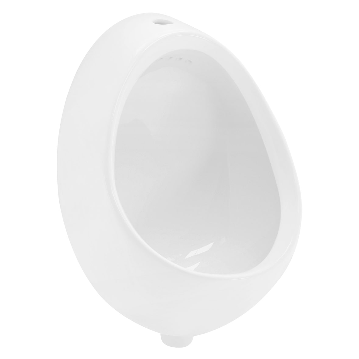 ECD Germany Urinal Weiß 35×46×30 cm Zulauf oben – Keramik Pinkelbecken oval, Nano-Versiegelung, senkrechter Ablauf