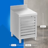 thumbnail of Royal Catering - RVS keukenkast met lades - 50 x 70 cm - 185 kg - 7 lades voor pizzadeeg - met achteropstand -