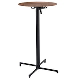 thumbnail of METRO PROFESSIONAL Bistrotisch 3in1 klappbar Aveiro, Stahl, Holz-Effekt-Druck, Ø 60 cm, höhenverstellbar (42/74/110 cm), dunkelbraun/schwarz