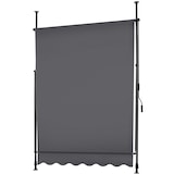 thumbnail of Klemmmarkise mit Handkurbel, höhenverstellbar - 150 x 180 cm, schwarz/grau