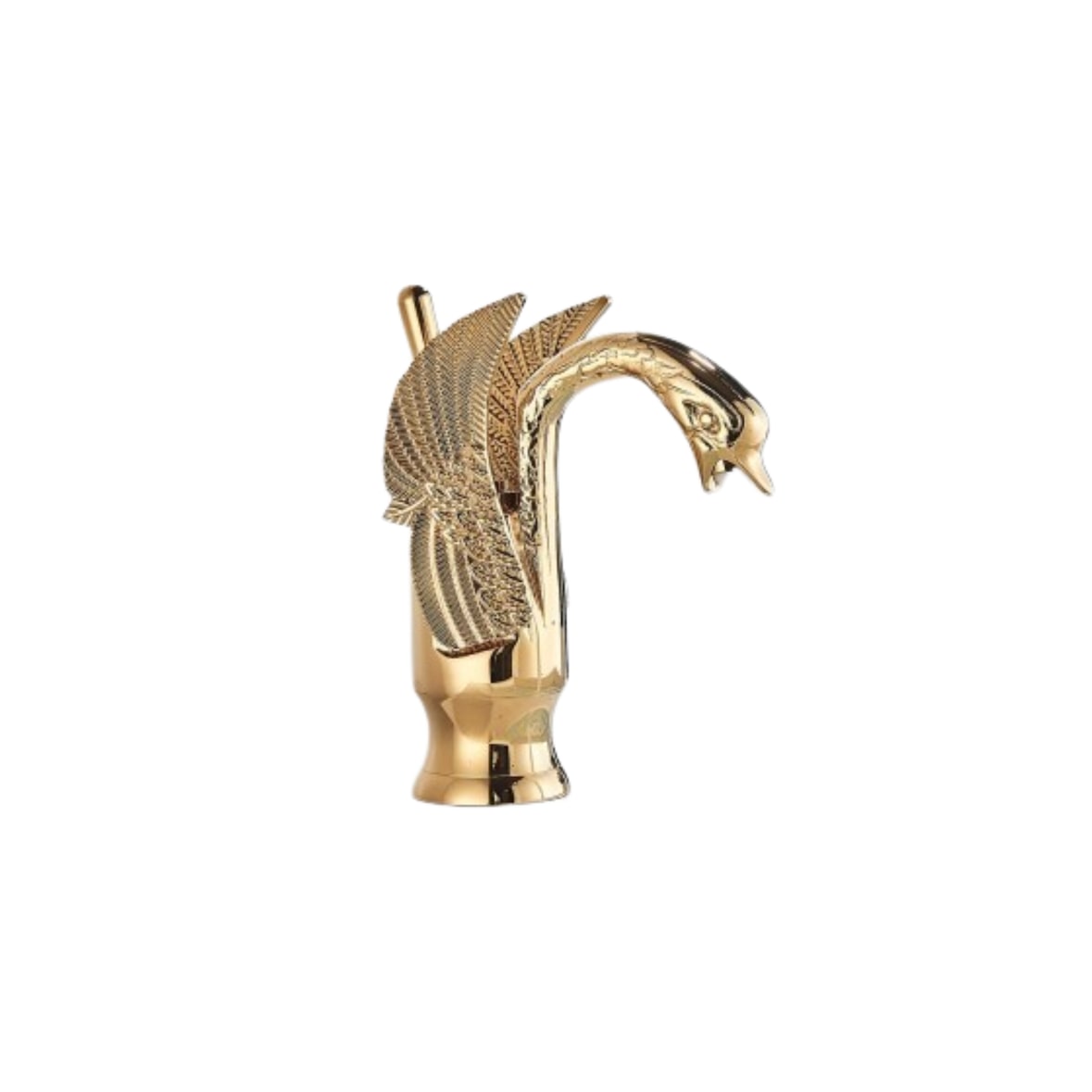 ADRIAN | Design Edelstahl Badarmatur  in Schwan Optik | Gold glänzend luxuriöse Waschtischarmatur Hotel Gastronomie | Mischbatterie Bad 2 Anschlüsse