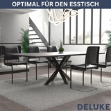 thumbnail of DELUKE® Tischgestell Metall KRYT Schwarz glänzend inkl. Schrauben + Bodenschoner Tischbein Tischkufe Tischgestell für Holztisch Esstisch 71x120x68cm