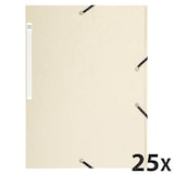thumbnail of Exacompta 17104H 25x Sammelmappe mit Gummizug und 3 Klappen, Maxi-Kapazität, aus Colorspan-Karton 500µ/425g/m2, 24x32cm für DIN A4 - beige