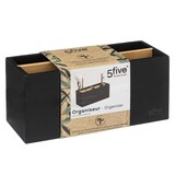 thumbnail of Organiseur Rangement maquillage 4 compartiments Noir et Bambou