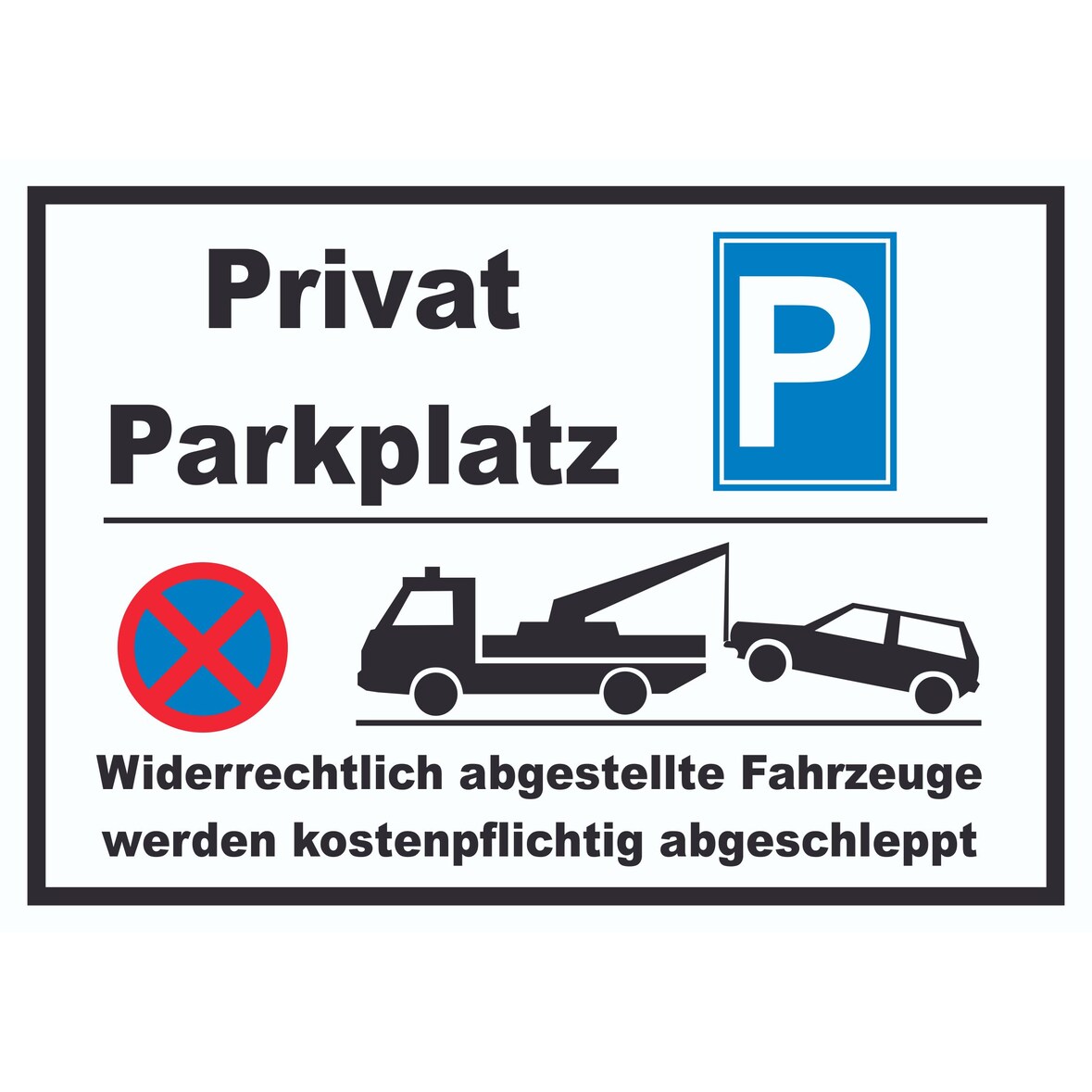 Privat Parkplatz Schild A2 Rückseite selbstklebend