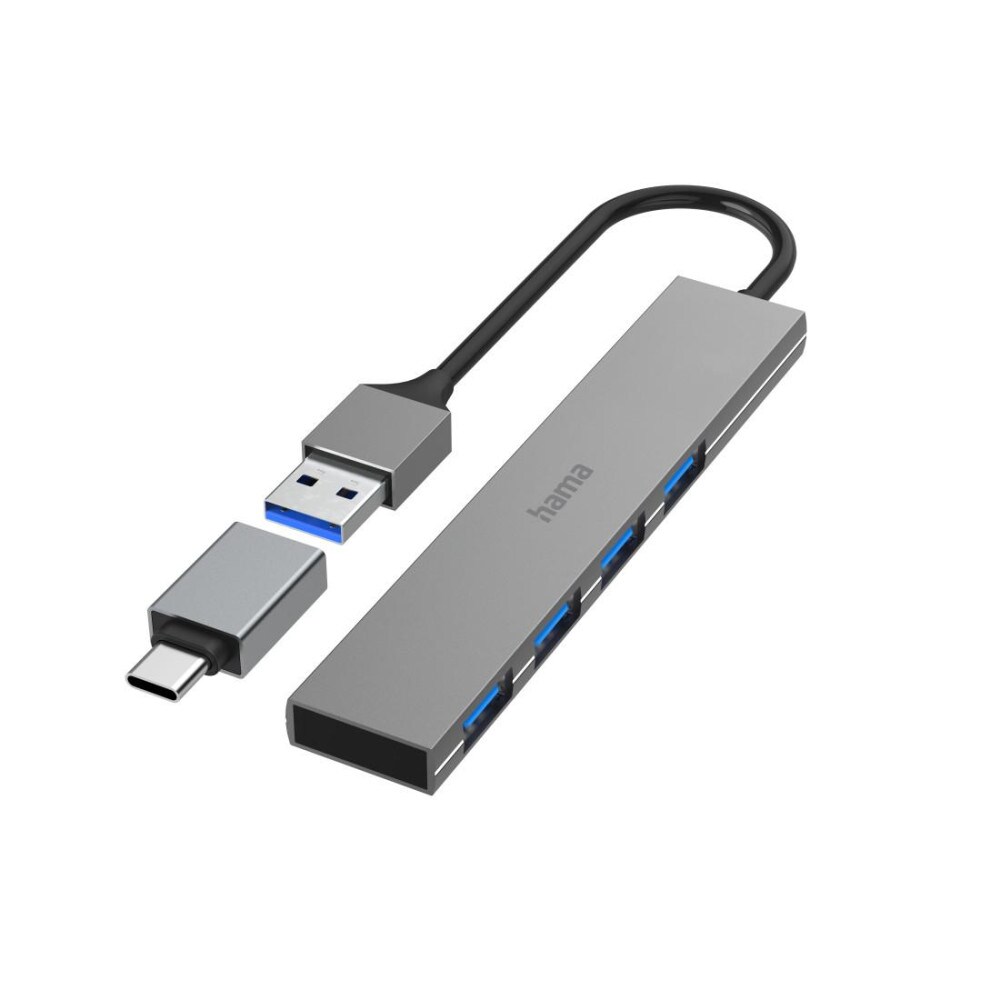 Hama USB-Hub 4 Ports Aluminium Ultra Slim USB 3.2 Gen1 5