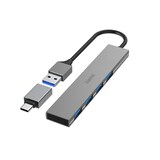 thumbnail of Hama USB-Hub 4 Ports Aluminium Ultra Slim USB 3.2 Gen1 5