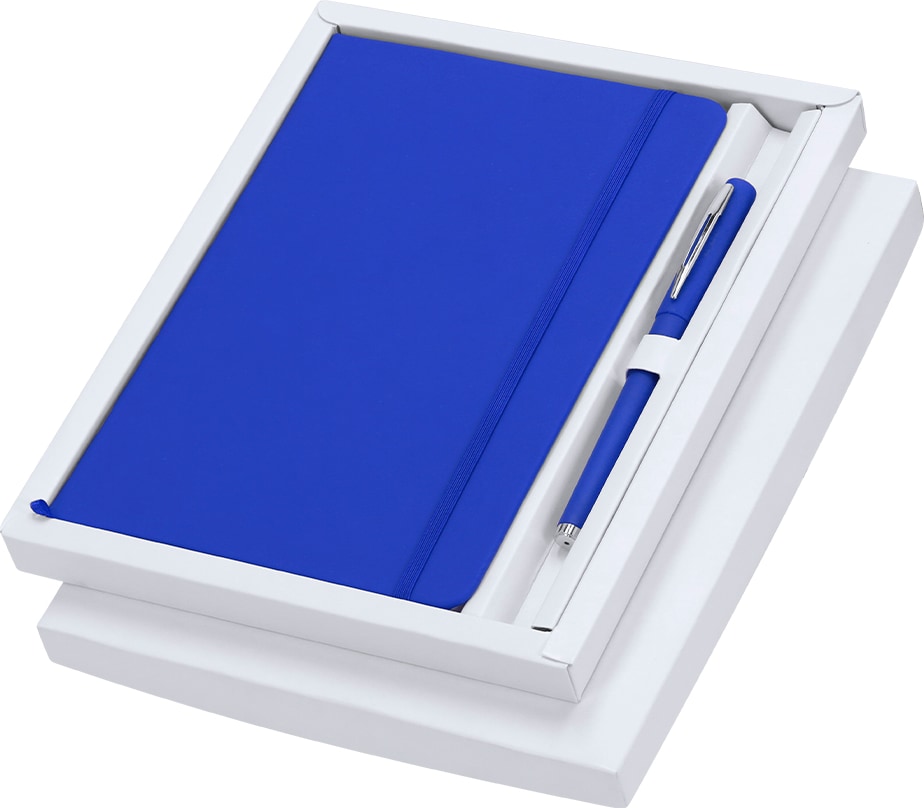 Bloc De Notas Azul Y Bolígrafo | Makro
