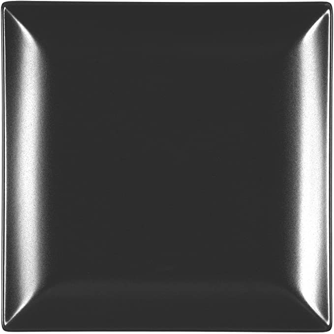 H&H Set 6 Piatti Piani in Stoneware Boston Nero 24x24cm