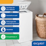 thumbnail of Exquisit Waschmaschine 7,5kg, Toplader, Waschmaschine schmal, Energieklasse A, 1200 U/Min, Startzeitvorwahl, Kurzprogramm, LTO51207-030A weiss