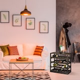 thumbnail of Relaxdays Weinregal Holz, HxBxT:52x52x25cm, robust, 4 Ebenen für 20 Flaschen, Weinflaschenhalter, schwarz