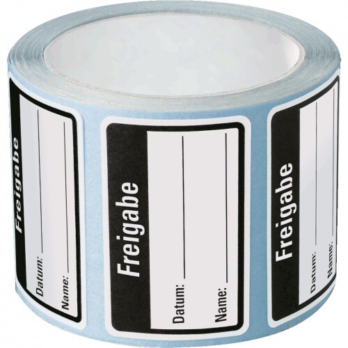 Aufkleber I Qualitätsaufkleber Freigabe, Haftpapier, ablösbar, 40x25mm, 250/Rolle