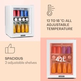 thumbnail of Brooklyn 42 Mini-Kühlschrank Glastür LED Ablage Weiß