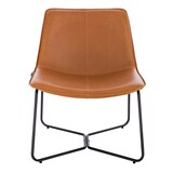 thumbnail of SVITA RON Loungesessel Cocktailsessel Clubsessel ohne Armlehnen Metall-Gestell Leder-Optik Cognac