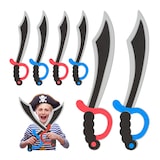 thumbnail of Relaxdays Piratensäbel Schaumstoff 8er Set, Karneval, Fasching, Halloween, für Kinder, Piratenschwert, 41 cm lang, bunt