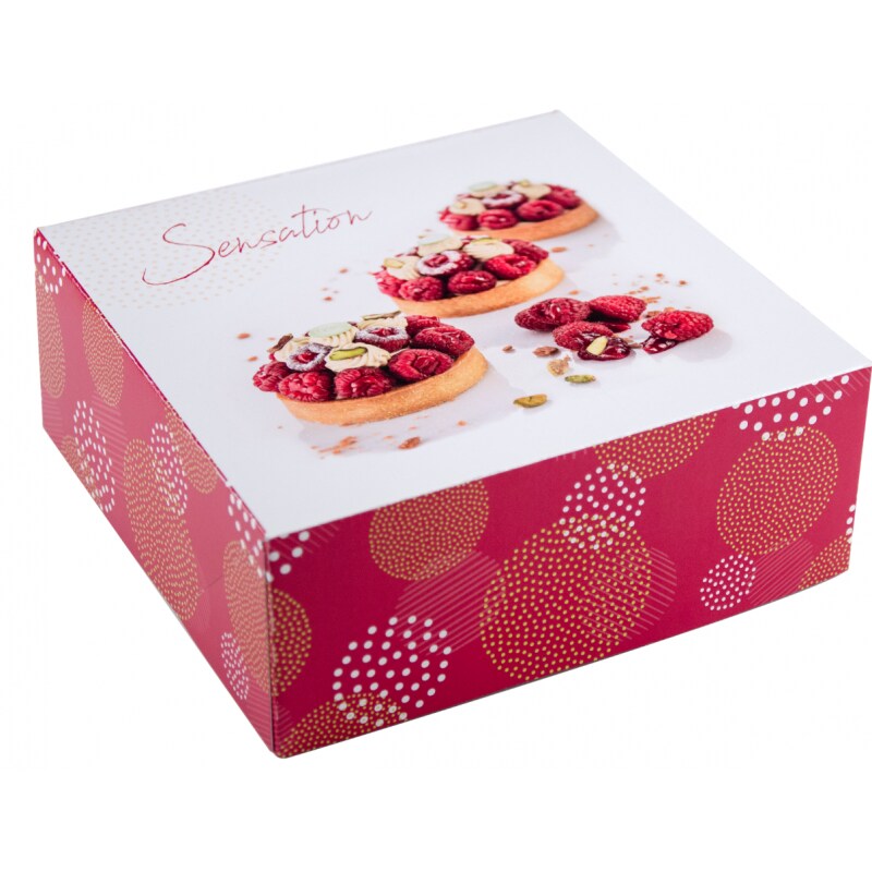 Boîtes pâtissiéres carton décor 16 x 8 cm