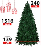 thumbnail of Albero Di Natale 240 Cm Con Sacca 1516 Rami Foltissimo Rami A Gancio Base A Croce In Metallo Doppia Foglia Colorata In PVC (240 Cm, 1516 Rami)