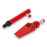 thumbnail of EBERTH hydraulischer Ausbeulsatz 4T mit V-Spreizer, Druckpresse, 7 Druckstücken, 3 Verlängerungen, Pumpe, Schlauch & Koffer