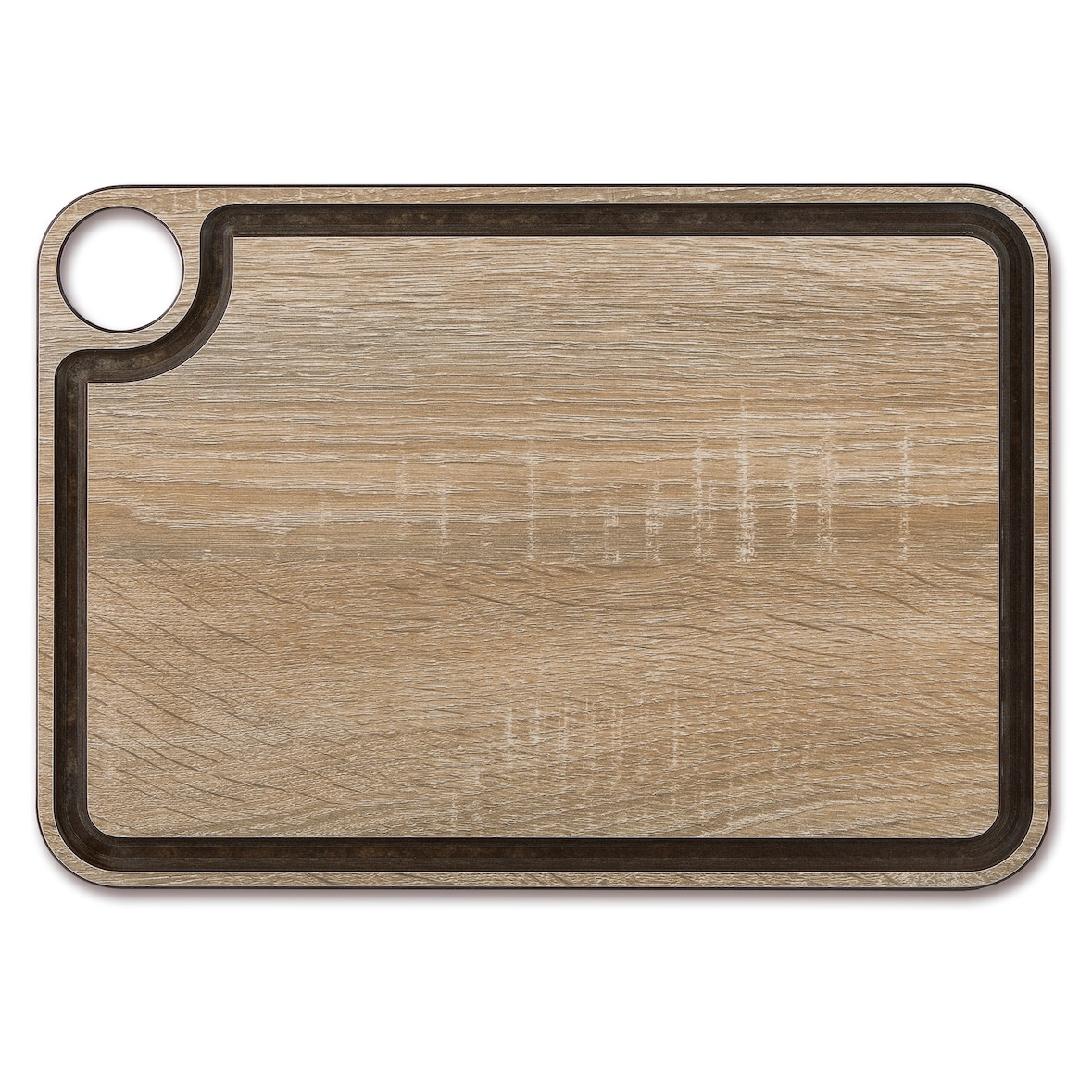 Arcos Snijplank - Snijplank met kanaal - hars en cellulosevezel 33 x 23 cm en 6,5 mm dik - kleur bruin