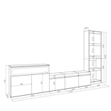thumbnail of Mobile Soggiorno TV, Parete Attrezzata Soggiorno, 310x35x186cm, Per TV fino a 65", Camino elettrico, Stile moderno, Cemento _ 102_2