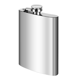 thumbnail of Intirilife Flachmann Schnapsfläschchen Getränkebehälter aus Edelstahl in Silber mit 250 ml Füllmenge - 9.3 x 2.2 x 13.9 cm