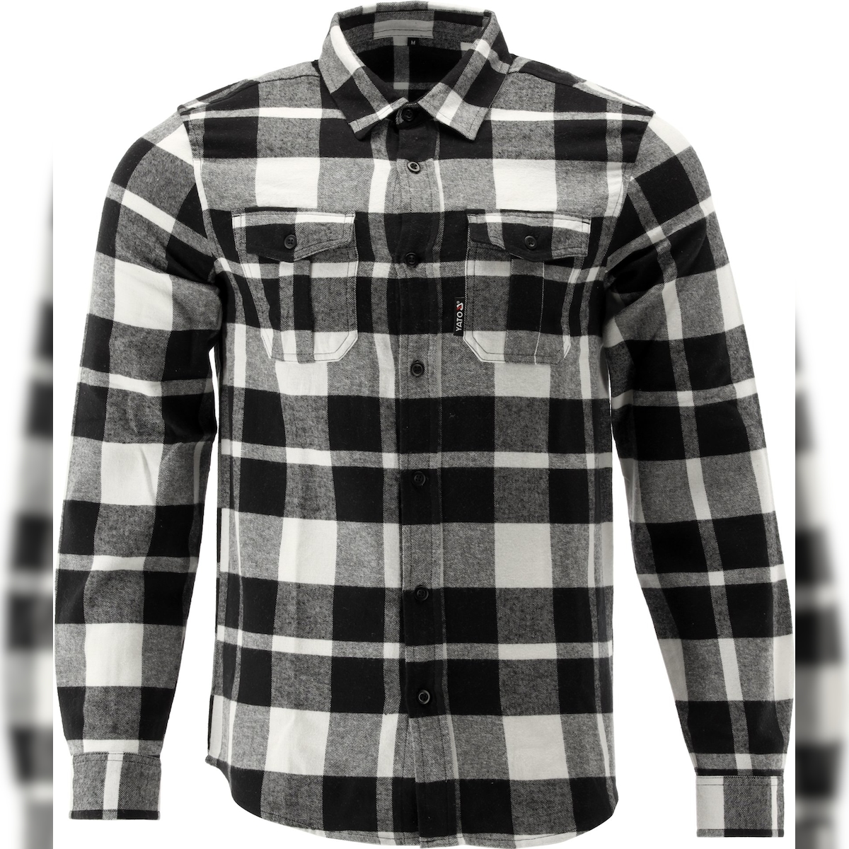 TRIZERATOP Camicia di flanella, camicia da boscaiolo, camicia da lavoro bianca/nera S