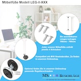 thumbnail of MS Beschläge 200mm Möbelfüße 4er Set runde Möbelbeine Tischfüße M10 Gewindegang