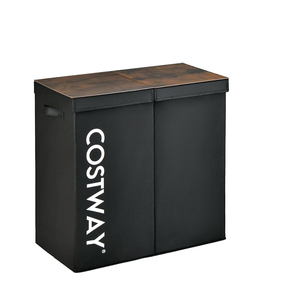 COSTWAY 115L cesto di lavanderia con coperchio, lavanderia Hamper 2 scomparti, non tessuto scatola di lavanderia con maniglie