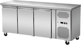 thumbnail of Gastro Edelstahl Kühltisch Kühltheke 3 Türen ohne Aufkantung 417 L -2/+8°C