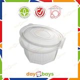 thumbnail of DayBays 2000 Stk. Haushaltsbox PP 375 ml 144x140x51 mm 8 Eckig Salat-Box R8 mit anhängendem Deckel