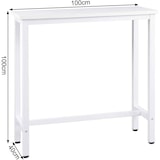 thumbnail of Helloshop26 - Mesa de bar mesa de bistró estructura de metal tablero de aglomerado mesa alta mesa de comedor 100 cm blanco 19_0000008