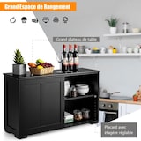 thumbnail of Helloshop26 - Buffet armoire de cuisine en MDF avec 2 etagères de rangement et 2 portes coulissantes noir 20_0004795