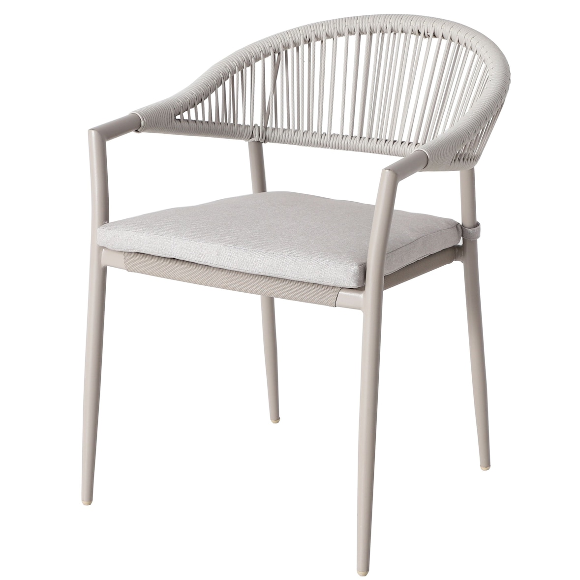 METRO PROFESSIONAL Stapelstoel met armleuningen, incl. kussen, staal/polyrattan/polyester, champagne