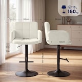 thumbnail of CLP Barhocker Los Angeles Samt Samt HBT: 93x60x56 cm creme schwarz