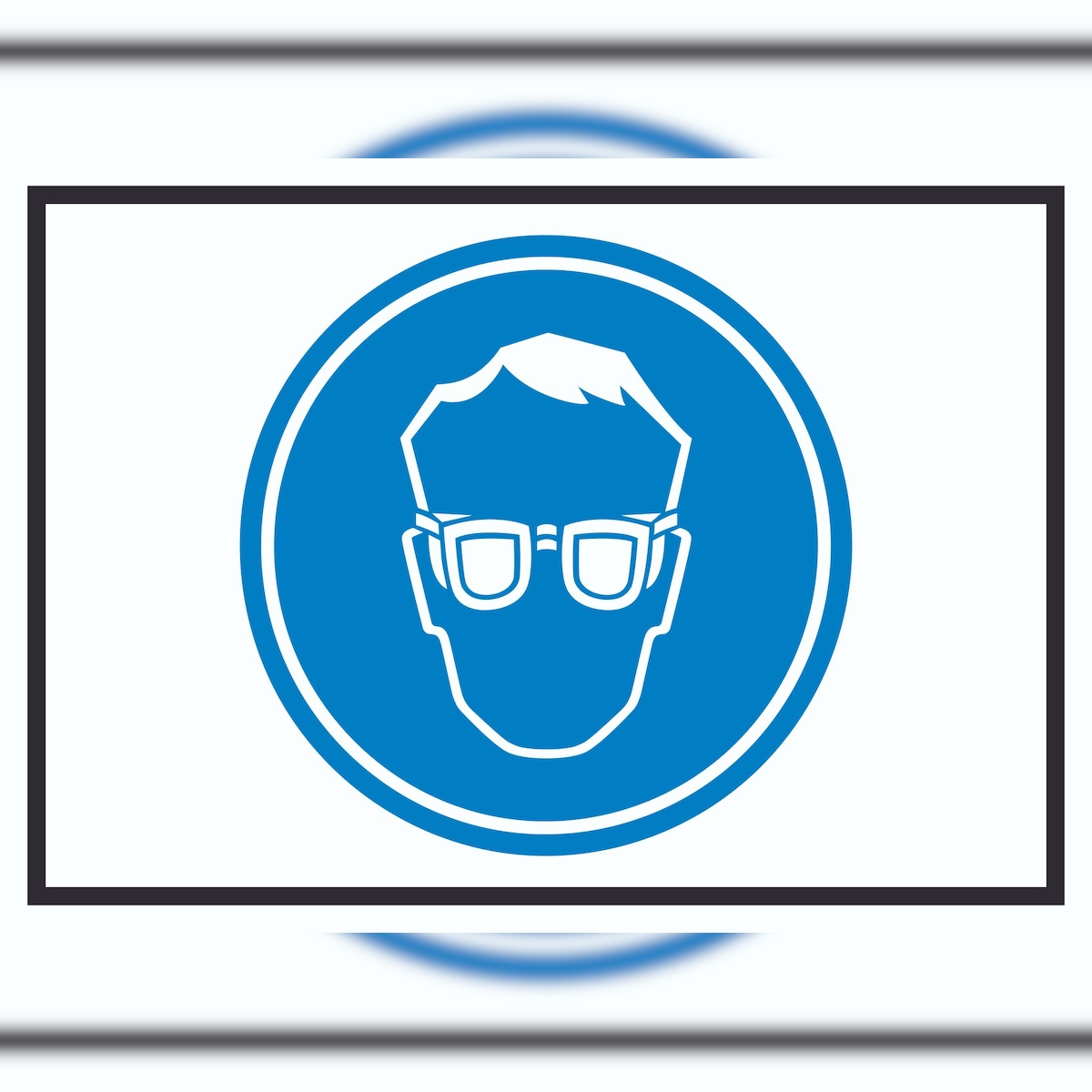 HB-Druck Schutzbrille tragen Symbol Schild A0 Rückseite selbstklebend