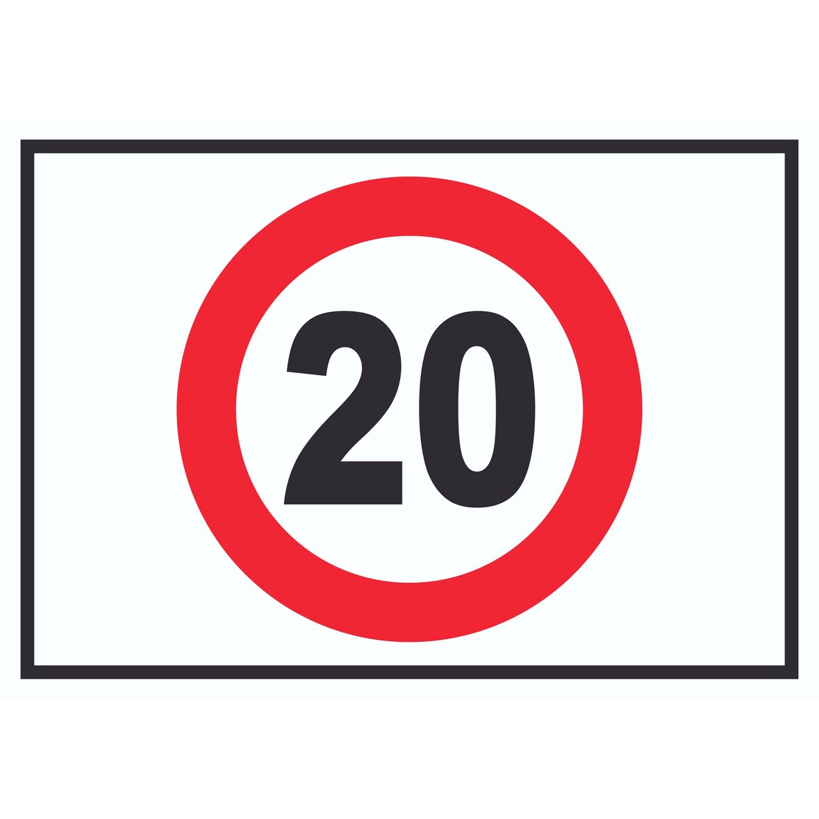 Tempo 20 km/h Geschwindigkeitsbegrenzung Schild Symbol A3 (297x420mm)