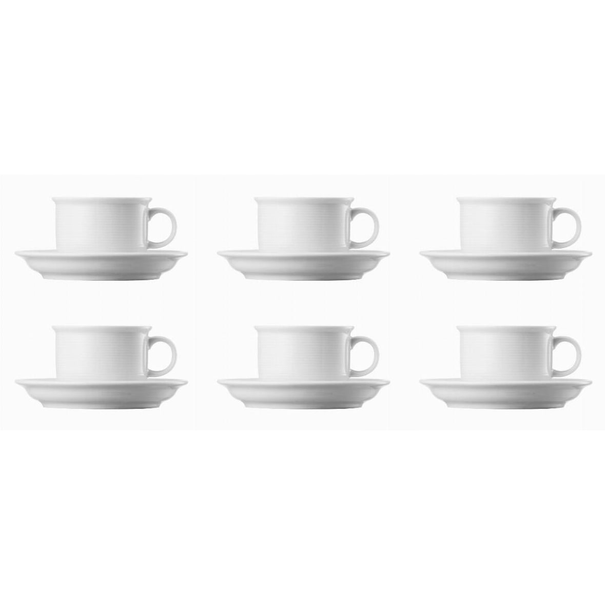 6 x Kaffeetasse 2-tlg. - THOMAS TREND - Dekor Weiß - 1 Set