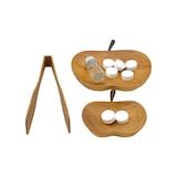 thumbnail of Bandeja Maçã grande em madeira de teca de 17 x 14 x 1,5 cm (pack de 2 unidades)